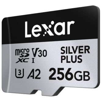 New products - LEXAR MICROSDXC PROFESSIONAL SILVER PLUS UHS-I/U3/A2/4K R205/W150 (V30) 256GB LMSSIPL256G-BNANG - quick order from manufacturer