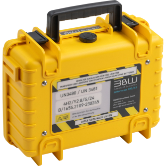 Kietas kelioninis dėklas - BW OUTDOOR BATTERY.CASE P908.08. TRANSPORT & STORAGE OF DEFECTIVE LITHIUM BATTERIES, YELLOW 109315 - 