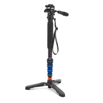 Monopodi - 3 Legged Thing Punks Taylor 2.0 Monopod Kit w/wrist strap & DOCZ2 Foot Stabilizer Blk w/Blue TAYLORSKBLUE - быстрый з