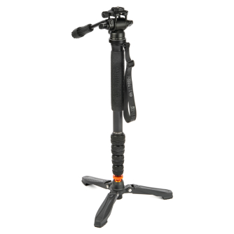 Monopods - 3 Legged Thing Punks Taylor 2.0 Monopod Kit w/DOCZ2 Foot Stabilizer & AH Trinity Darkness/Matte Black TAYLORSKDARK - quick order from manufacturer