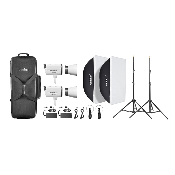 New products - Godox Litemons LA300R RGB LED Video Light 2 light kit LA300R K2 - quick order from manufacturer