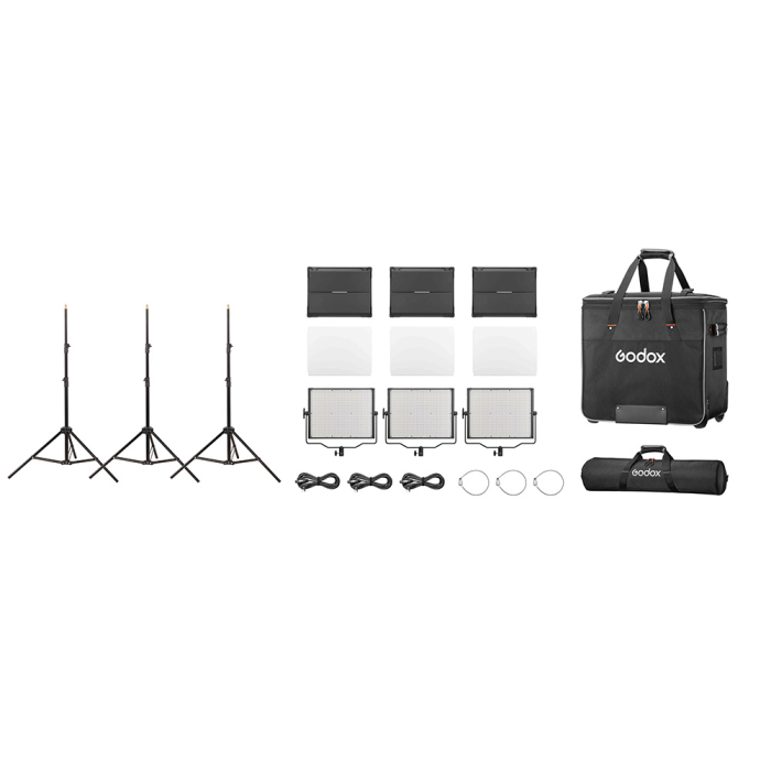 LED Light Set - Godox Studio LED Light Panel 3 Light Kit P120D K2 P120D K2 - quick order from manufacturer