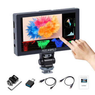 External LCD Displays - Feelworld P6X 5.5 Inch Aluminium DSLR Camera Field Monitor Touch Screen 4K HDMI P6X - quick order from manufacturer