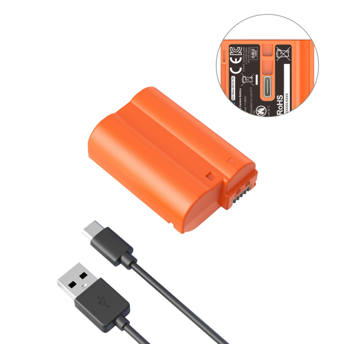 Kameru akumulatori - SmallRig 4966 EN EL15c USB C Rechargeable Camera Battery (Orange) 4966 - быстрый заказ от производителя