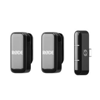 Bezvadu piespraužamie mikrofoni - RODE Wireless Micro Ultra compact microphone for smartphones USB-C Black double kit - быстрый 