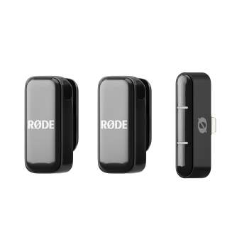 Bezvadu piespraužamie mikrofoni - RODE Wireless Micro Lightning Black double kit ultra compact microphone for smartphones - быст