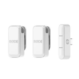 Беспроводные петличные микрофоны - RODE Wireless Micro Ultra compact microphone for smartphones USB-C White double kit - быстрый