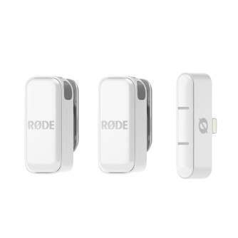 Беспроводные петличные микрофоны - RODE Wireless Micro Ultra compact microphone for smartphones Lightning White double kit - быс