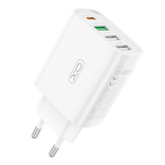 Baterijas, akumulatori un lādētāji - XO L120 multi port fast charger + USB-C white - perc šodien veikalā un ar piegādi