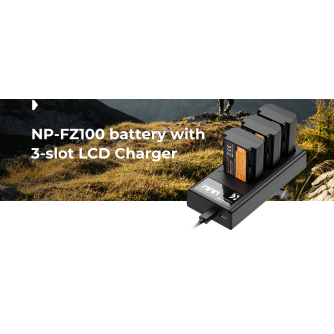 Chargers for Camera Batteries - K&F NP-FZ100 Camera Battery 2280mAh, 3-pack + Charger LCD display charger set - buy today in store and with delivery