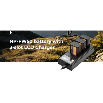 Kameru akumulatori - K&F Concept K&F NP-FW50 Camera Battery 1100mAh, 3-pack + Charger LCD display - купить сегодня в магазине и