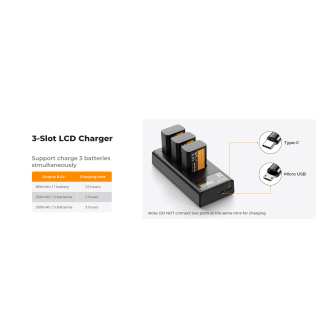 Camera Batteries - K&F Concept K&F NP-FW50 Camera Battery 1100mAh, 3-pack + Charger LCD display - buy today in store and with delivery