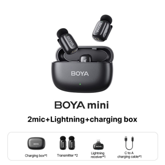 Sortimenta jaunumi - Boya wireless microphone mini-15 Lightning, black BOYA mini-15 - ātri pasūtīt no ražotāja