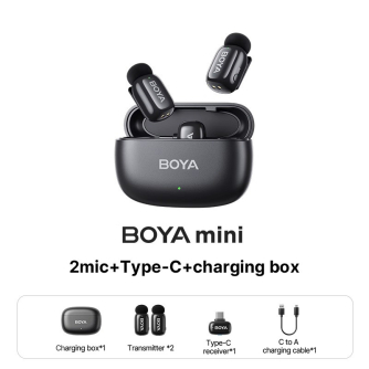 Sortimenta jaunumi - Boya wireless microphone mini-14 USB-C, black BOYA mini-14 - ātri pasūtīt no ražotāja