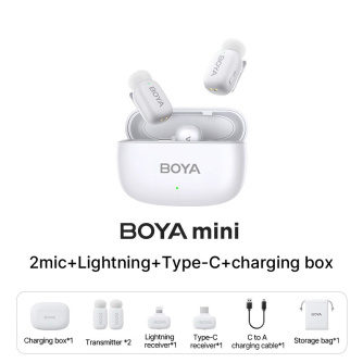 Sortimenta jaunumi - Boya wireless microphone mini-13 Lightning/USB-C, white BOYA mini-13 - ātri pasūtīt no ražotāja