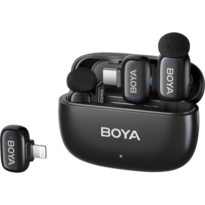 Sortimenta jaunumi - Boya wireless microphone mini-12 Lightning/USB-C, black BOYA mini-12 - ātri pasūtīt no ražotāja