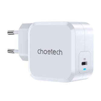 AC adapteri, strāvas vadi - Choetech USB-C PD45W power charger EU (white) PD8007 - perc šodien veikalā un ar piegādi