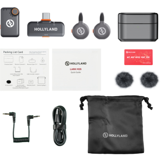 Bezvadu piespraužamie mikrofoni - Hollyland LARK M2S Wireless Lavalier Microphone Mini Combo (with Camera RX + USB-C RX, Space Gray) - perc šodien veikalā un ar piegādi