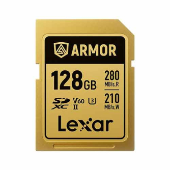 Didelis atminties - Lexar SDXC ARMOR Gold UHS-II U3, Stainless Steel, IP68 R280/W210 (V60) 128GB - купить сегодня в магазине и с