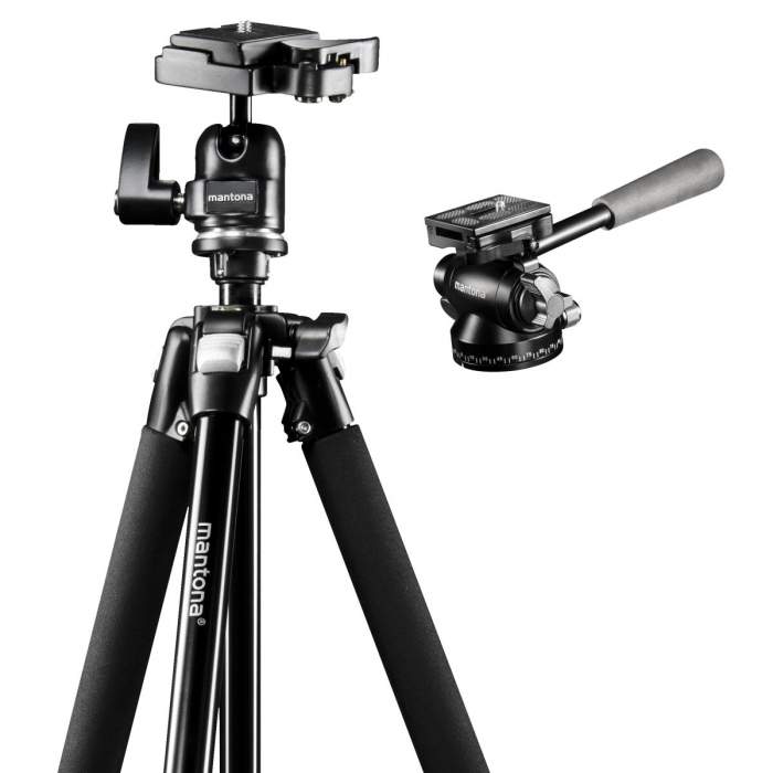 Video statīvi - mantona Scout tripod max + tillhead pan 360 20389 - ātri pasūtīt no ražotāja