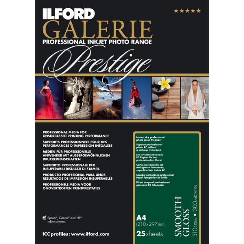 Ilford Galerie Smooth Gloss 310g A4 250 Sheets 2001732 4432001732