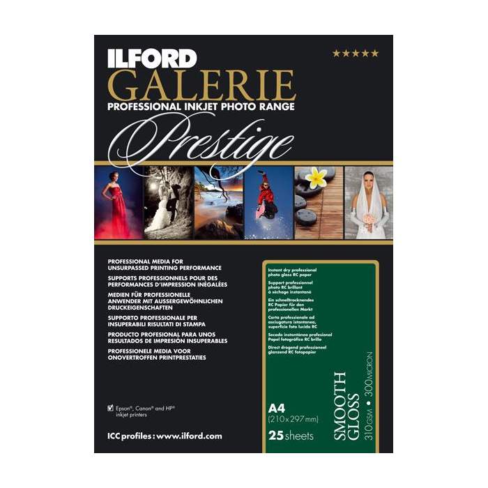 Photo paper for printing - ILFORD GALERIE SMOOTH GLOSS 310G A3 25 SHEETS 2001735 - quick order from manufacturer