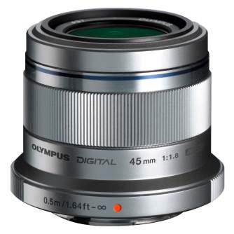 Mirrorless Lenses - Olympus M.ZUIKO DIGITAL 45mm 1:1.8 / ET-M4518 silver - quick order from manufacturer