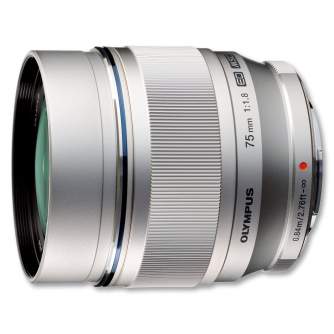 Mirrorless Lenses - Olympus M.ZUIKO DIGITAL ED 75mm 1:1:8 / ET-M7518 silver - quick order from manufacturer