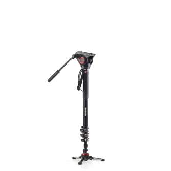 Monopods - Manfrotto XPRO 4 section video monopod w Fluid head & FLUIDTECH base (MVMXPRO500) - quick order from manufacturer