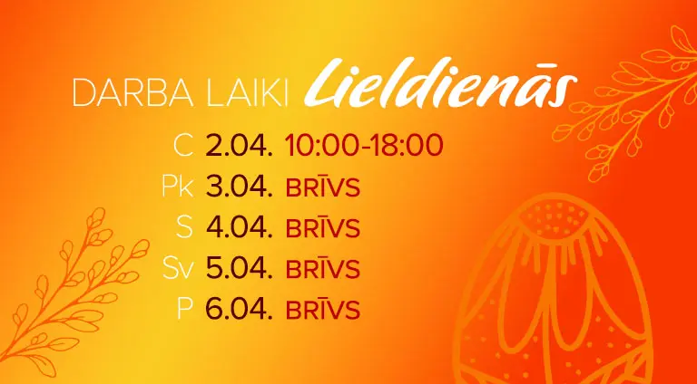 Lieldienu darba laiki 2026